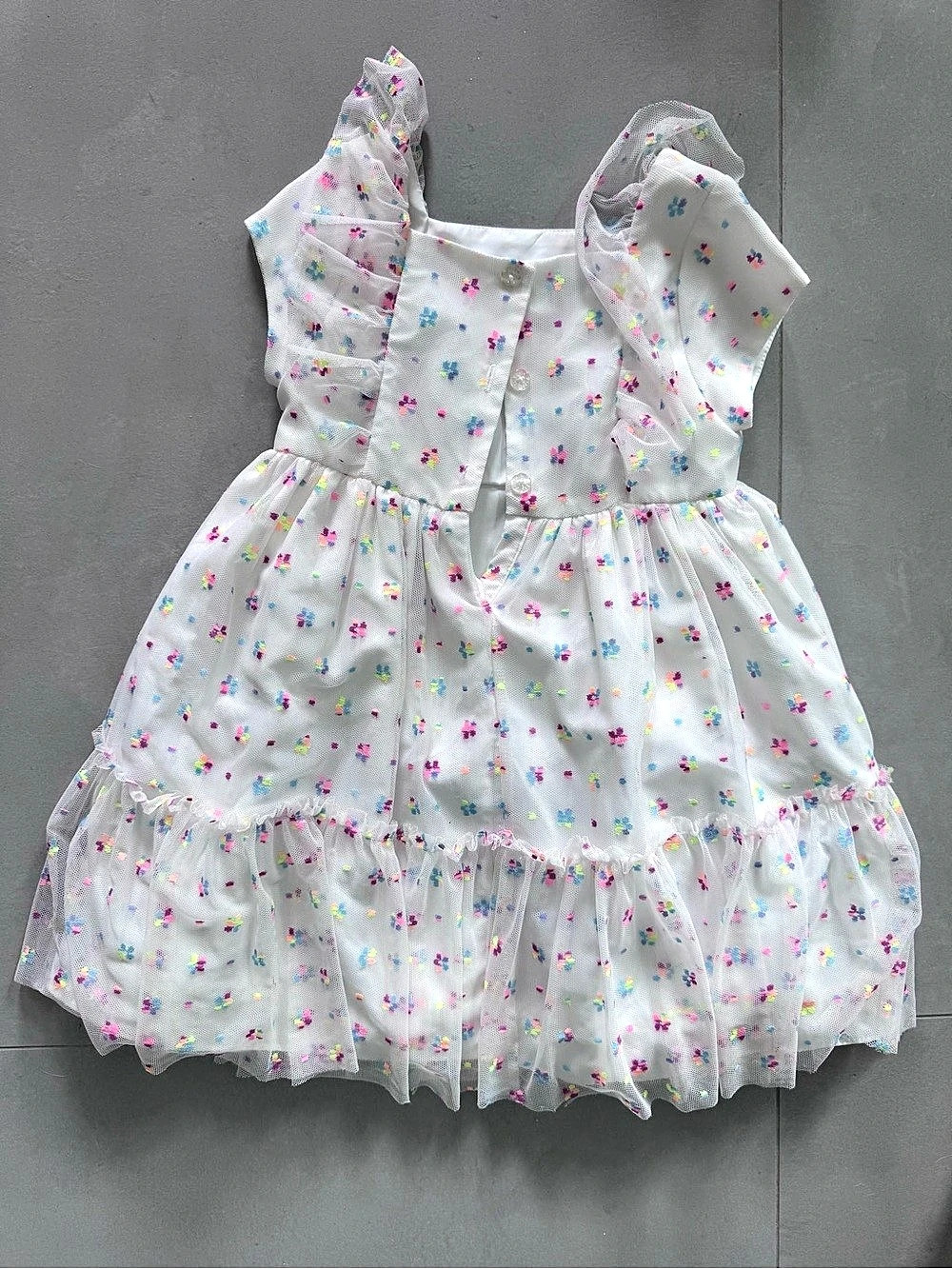 Pippa & Julie Girls Floral Dress White & Pink Size 4 Like New